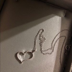 ZALES Tilted Heart Necklace 10k white gold